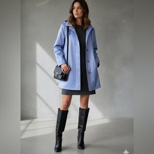 Lauren Ralph Lauren Hooded A-Line Rain Jacket Coat – Blue – Size S – NWT
